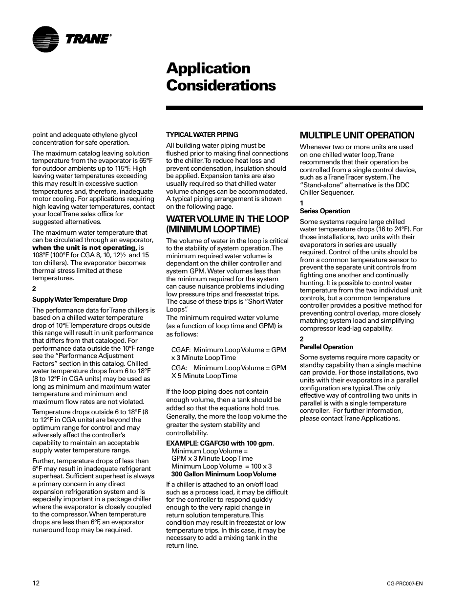 Application considerations | Trane CG-PRC007-EN User Manual | Page 12 / 52