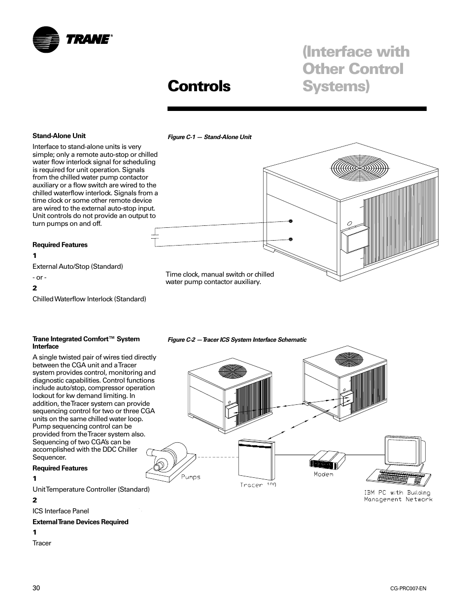 Controls (interface with other control systems), Controls | Trane CG-PRC007-EN User Manual | Page 30 / 52