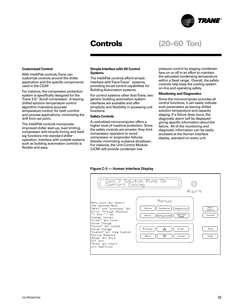 Controls (20–60 ton) | Trane CG-PRC007-EN User Manual | Page 33 / 52