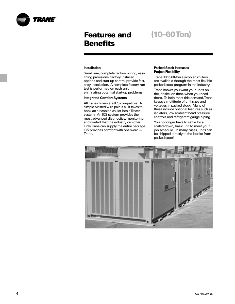 Features and benefits (10–60ton), Features and benefits, 10–60 ton) | Trane CG-PRC007-EN User Manual | Page 4 / 52