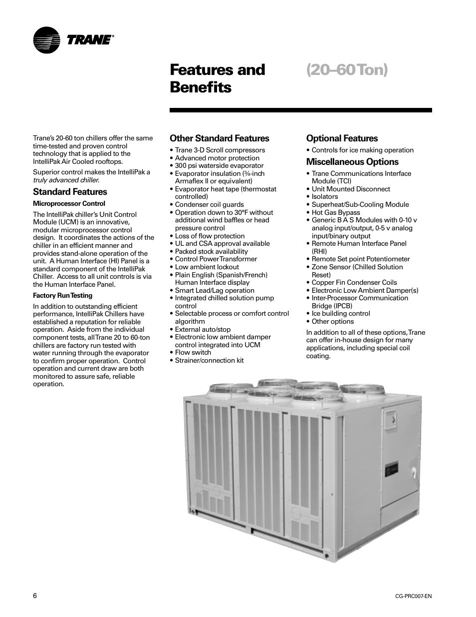 Features and benefits (20–60ton), Features and benefits (20–60 ton) | Trane CG-PRC007-EN User Manual | Page 6 / 52