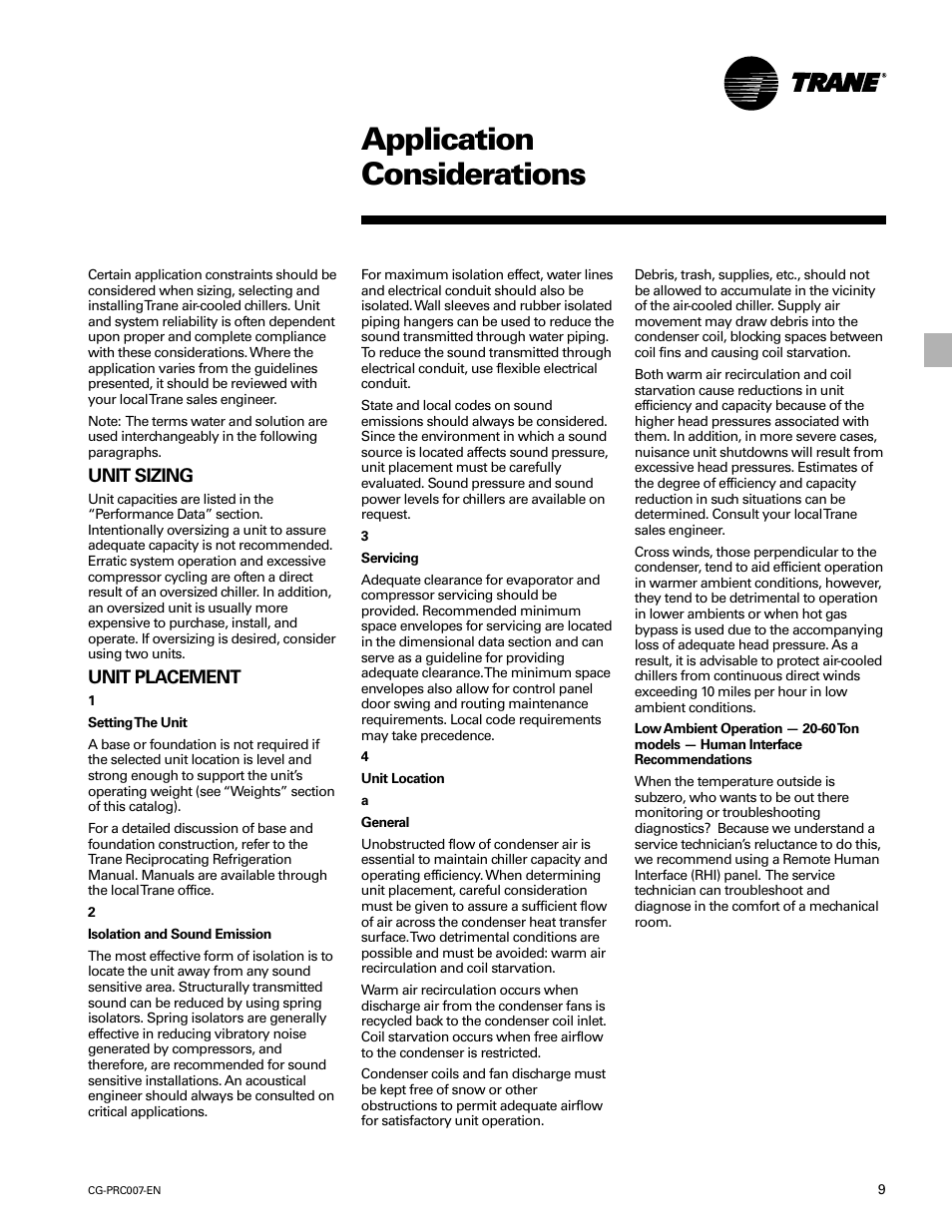 Application considerations | Trane CG-PRC007-EN User Manual | Page 9 / 52