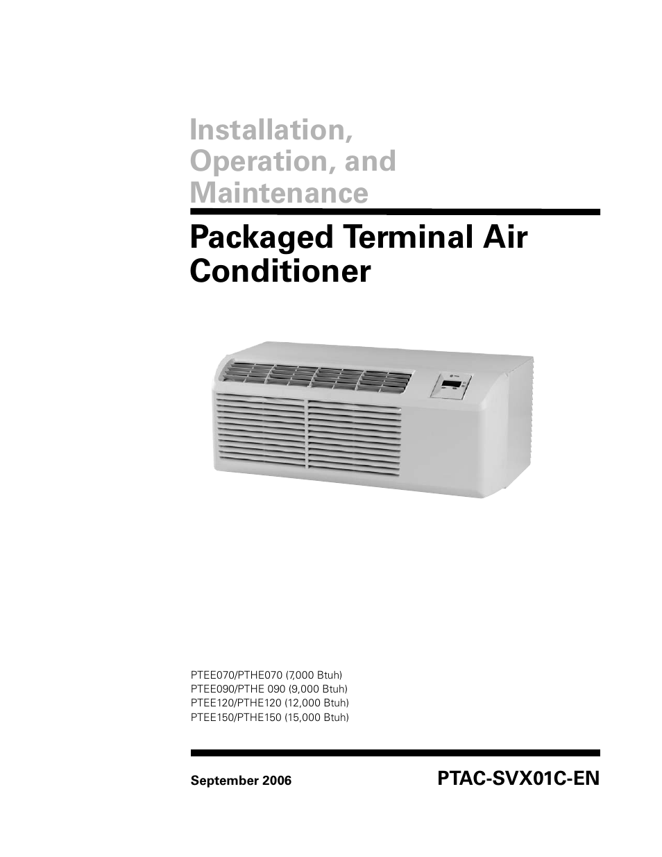 Trane PTAC-SVX01C-EN User Manual | 52 pages