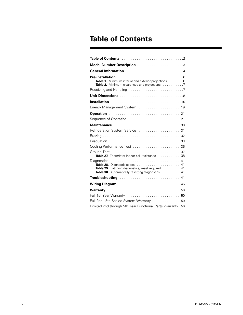 Trane PTAC-SVX01C-EN User Manual | Page 2 / 52