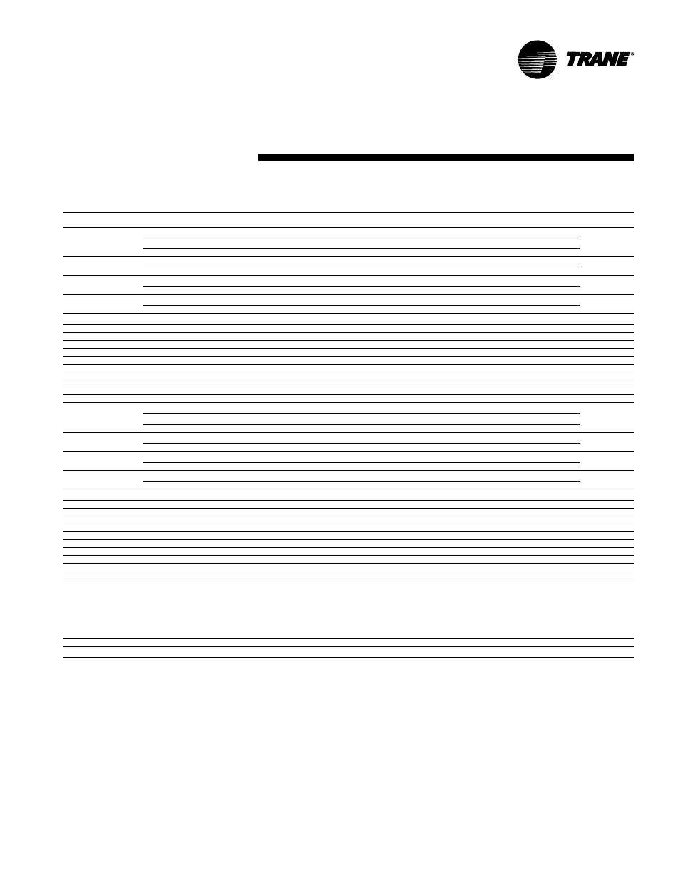 Model p, P-720p, P-l-720-p-l | Maximum spread, Selection procedure | Trane UH-PRC001-EN User Manual | Page 17 / 52