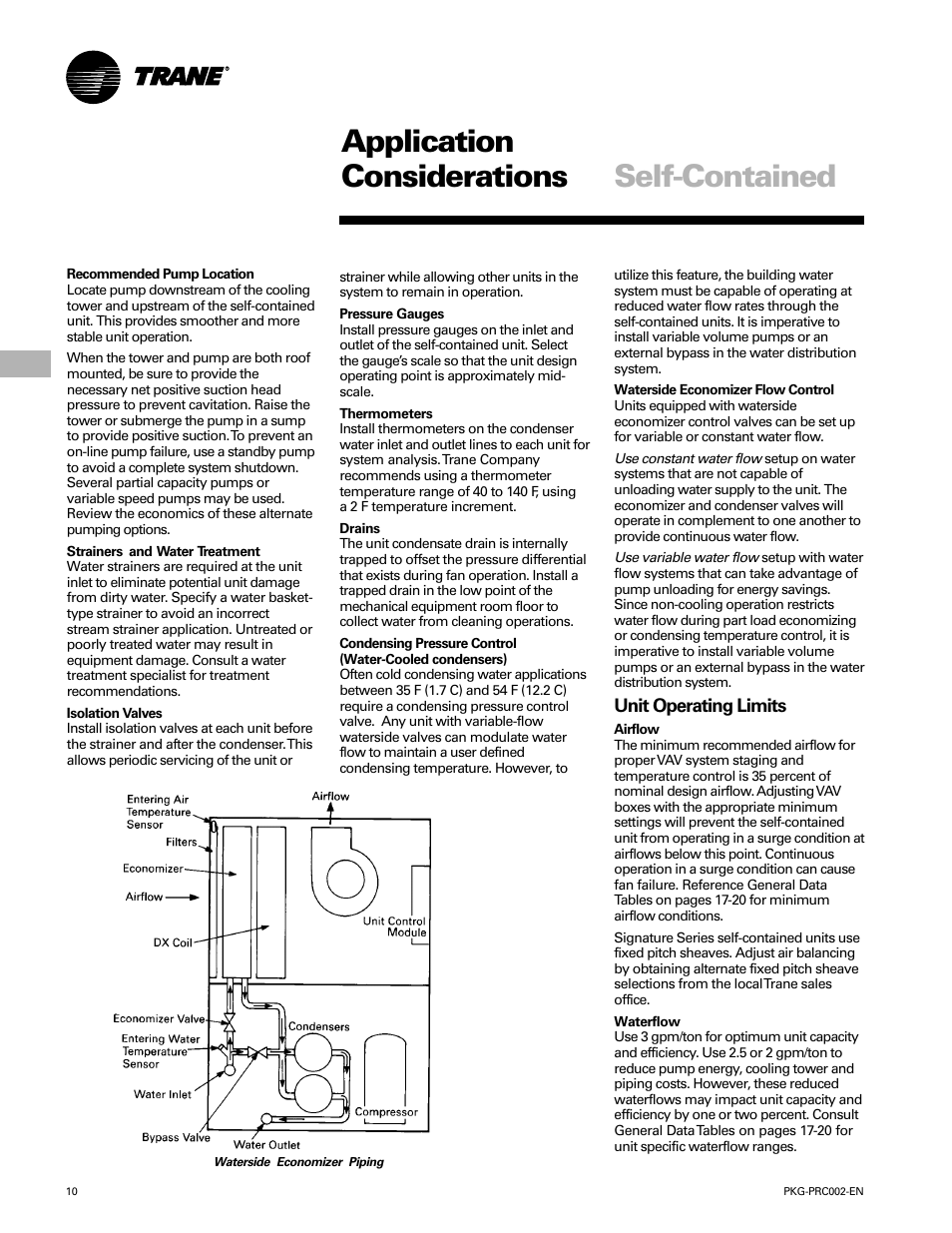 Application considerations, Self-contained | Trane PKG-PRC002-EN User Manual | Page 10 / 101