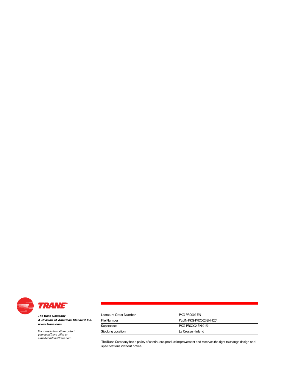 Trane PKG-PRC002-EN User Manual | Page 101 / 101