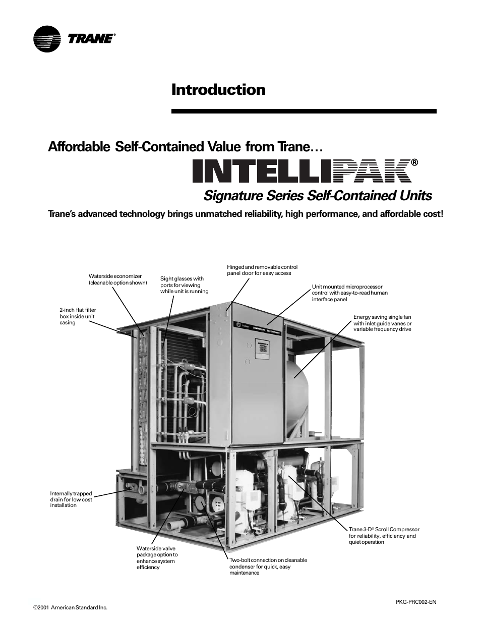 Introduction, Affordable self-contained value from trane, Signature series self-contained units | Trane PKG-PRC002-EN User Manual | Page 2 / 101