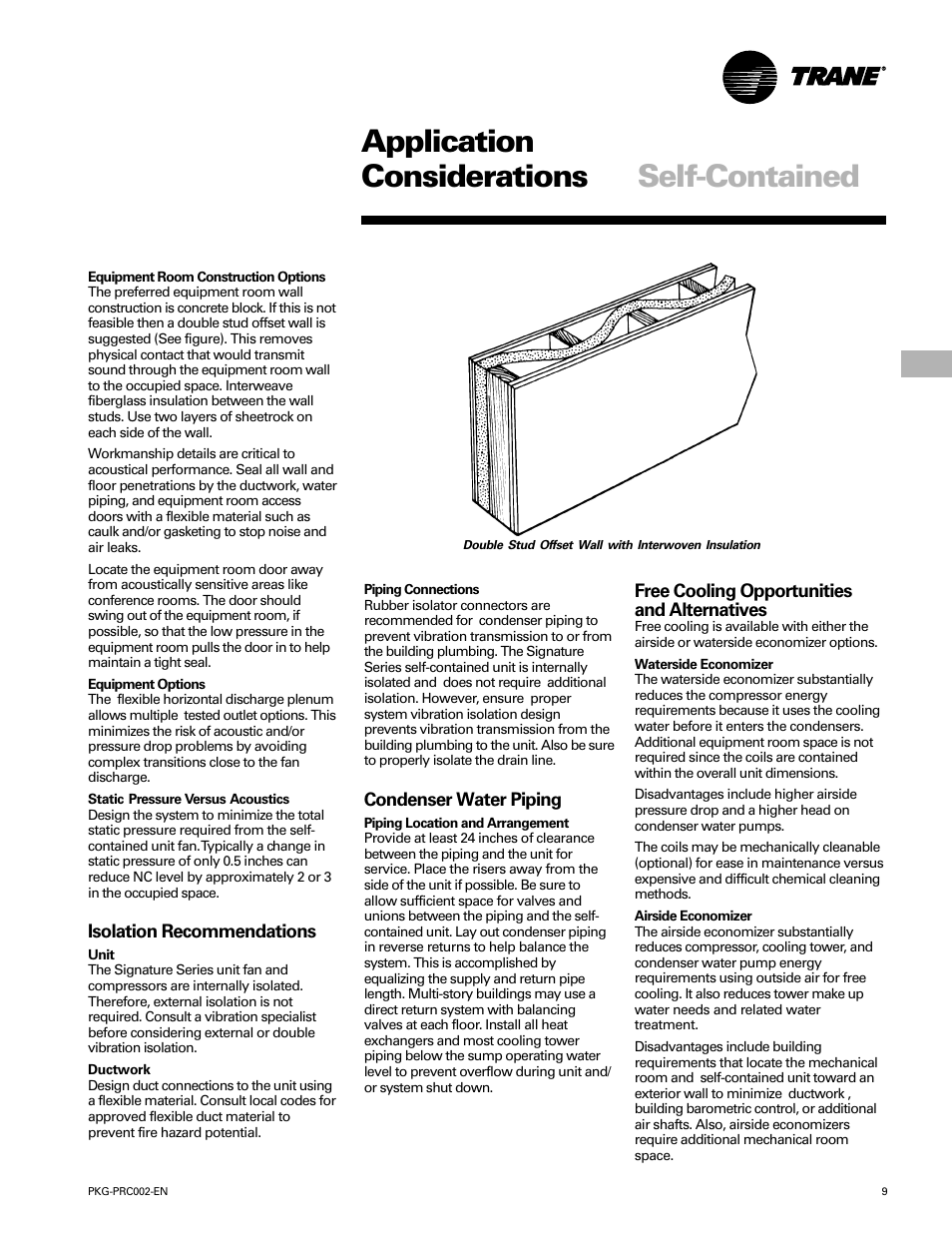 Application considerations, Self-contained | Trane PKG-PRC002-EN User Manual | Page 9 / 101