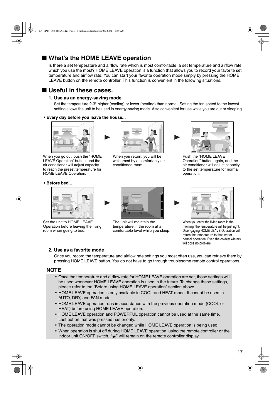 What’s the home leave operation, Useful in these cases | Trane FTXS15DVJU User Manual | Page 18 / 30