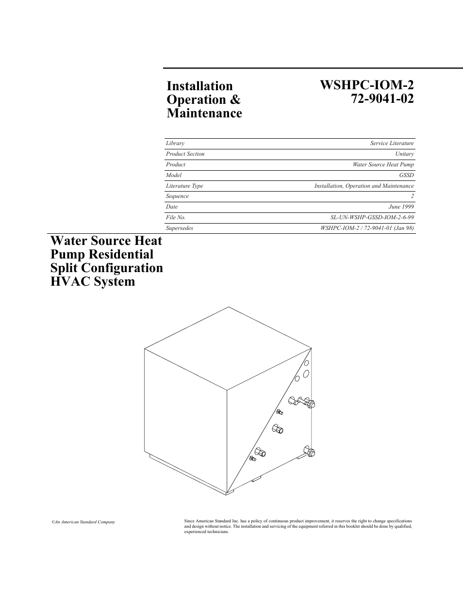 Trane GSSD User Manual | 18 pages