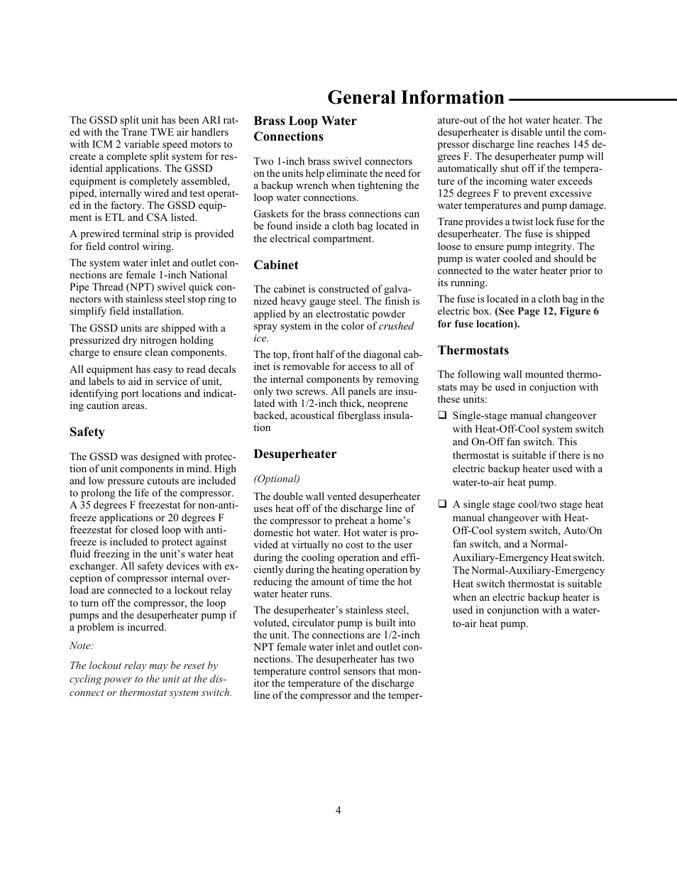 General information | Trane GSSD User Manual | Page 4 / 18