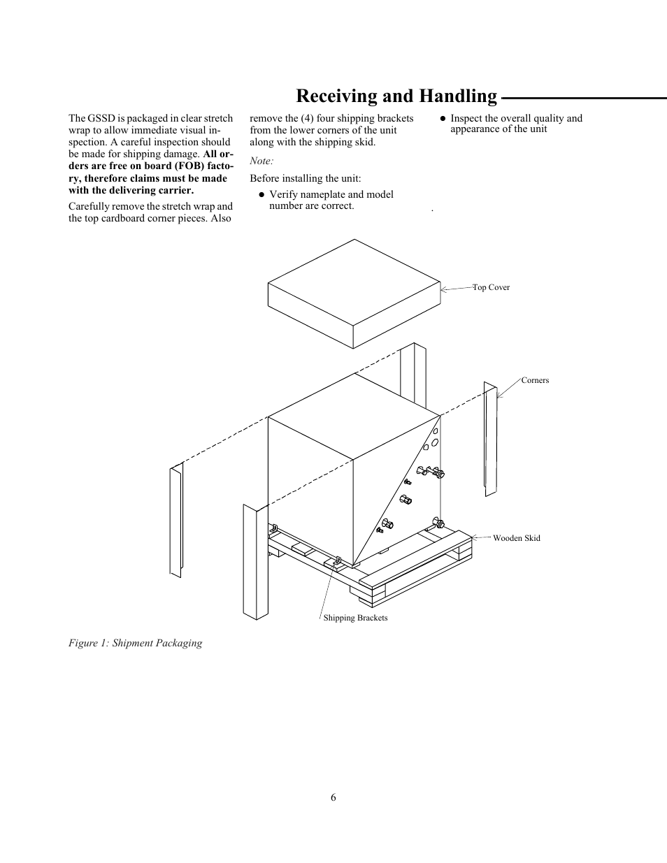 Receiving and handling | Trane GSSD User Manual | Page 6 / 18