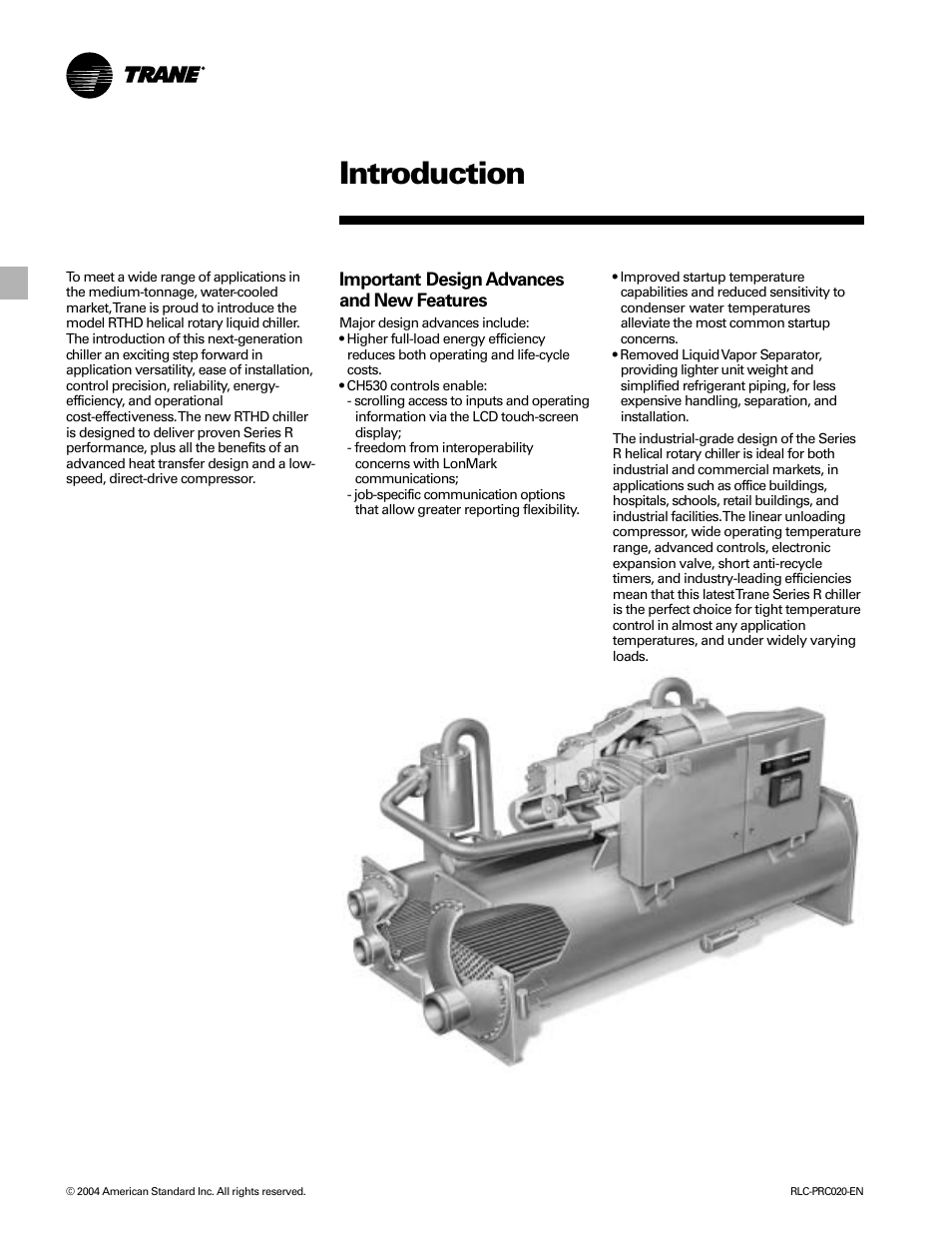 Introduction | Trane RTHD User Manual | Page 2 / 32