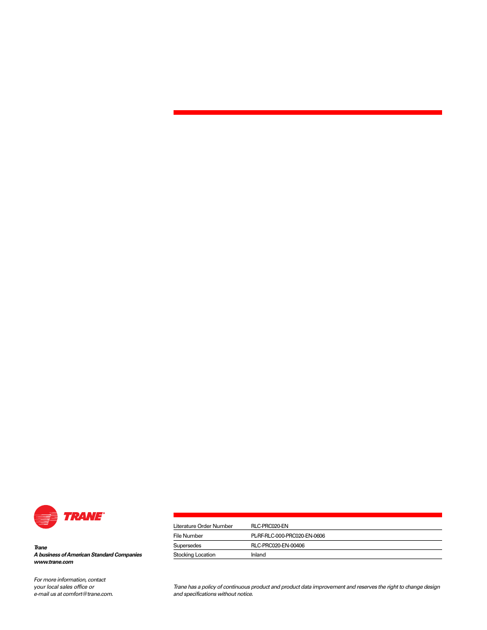 Trane RTHD User Manual | Page 32 / 32