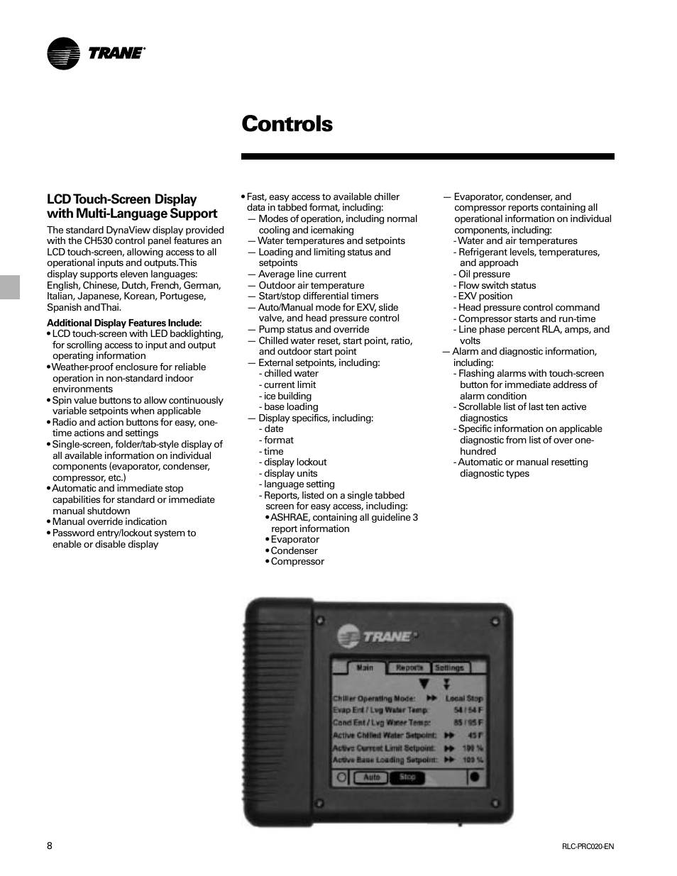 Controls | Trane RTHD User Manual | Page 8 / 32