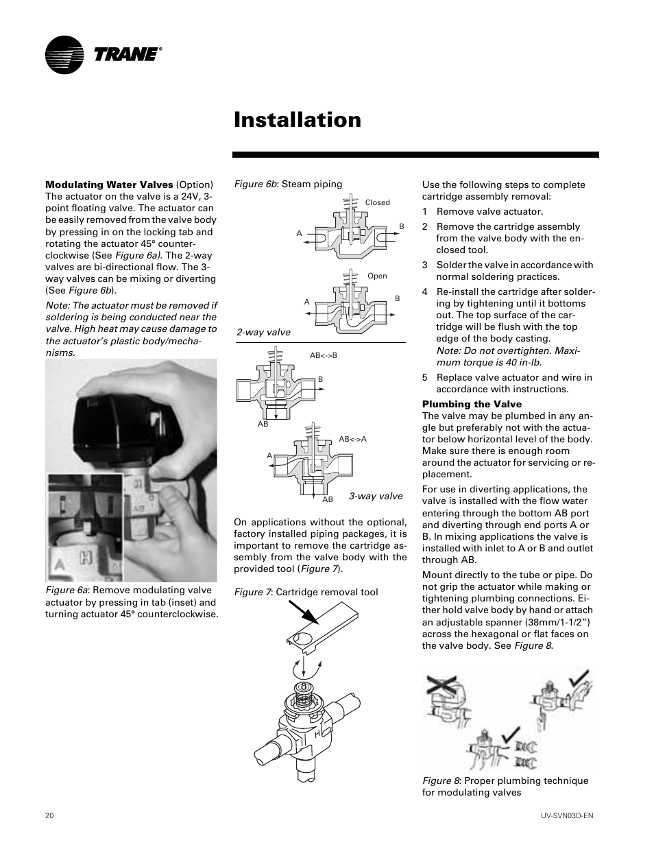 Installation | Trane VUV 750 CFM User Manual | Page 20 / 40