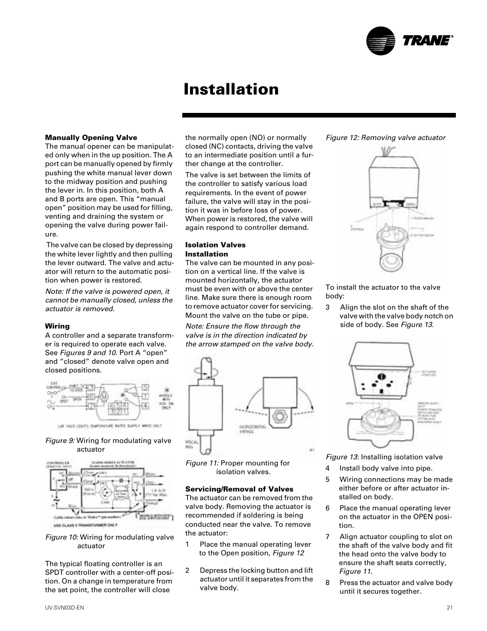 Installation | Trane VUV 750 CFM User Manual | Page 21 / 40