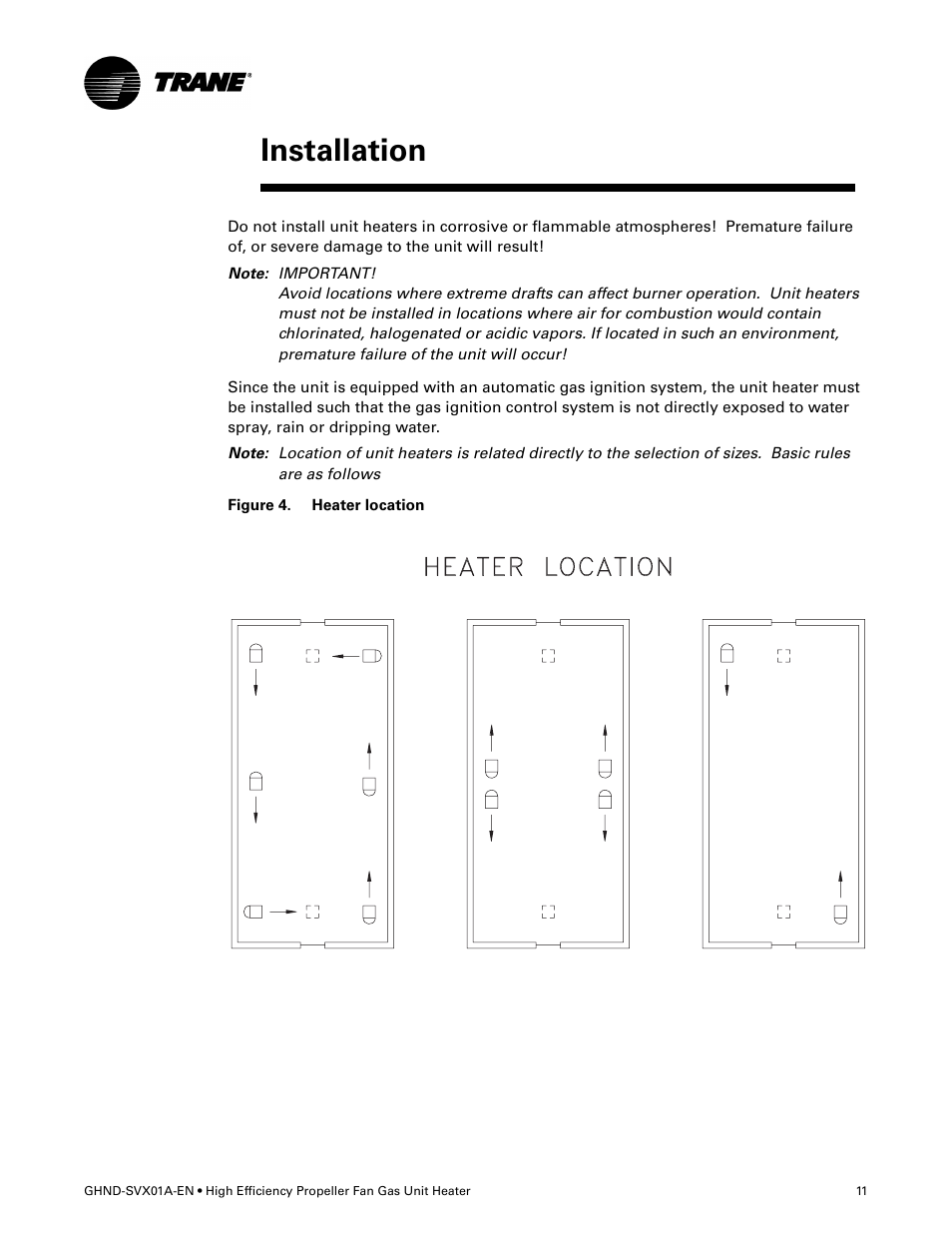 Installation | Trane GHND-SVX01A-EN User Manual | Page 11 / 56