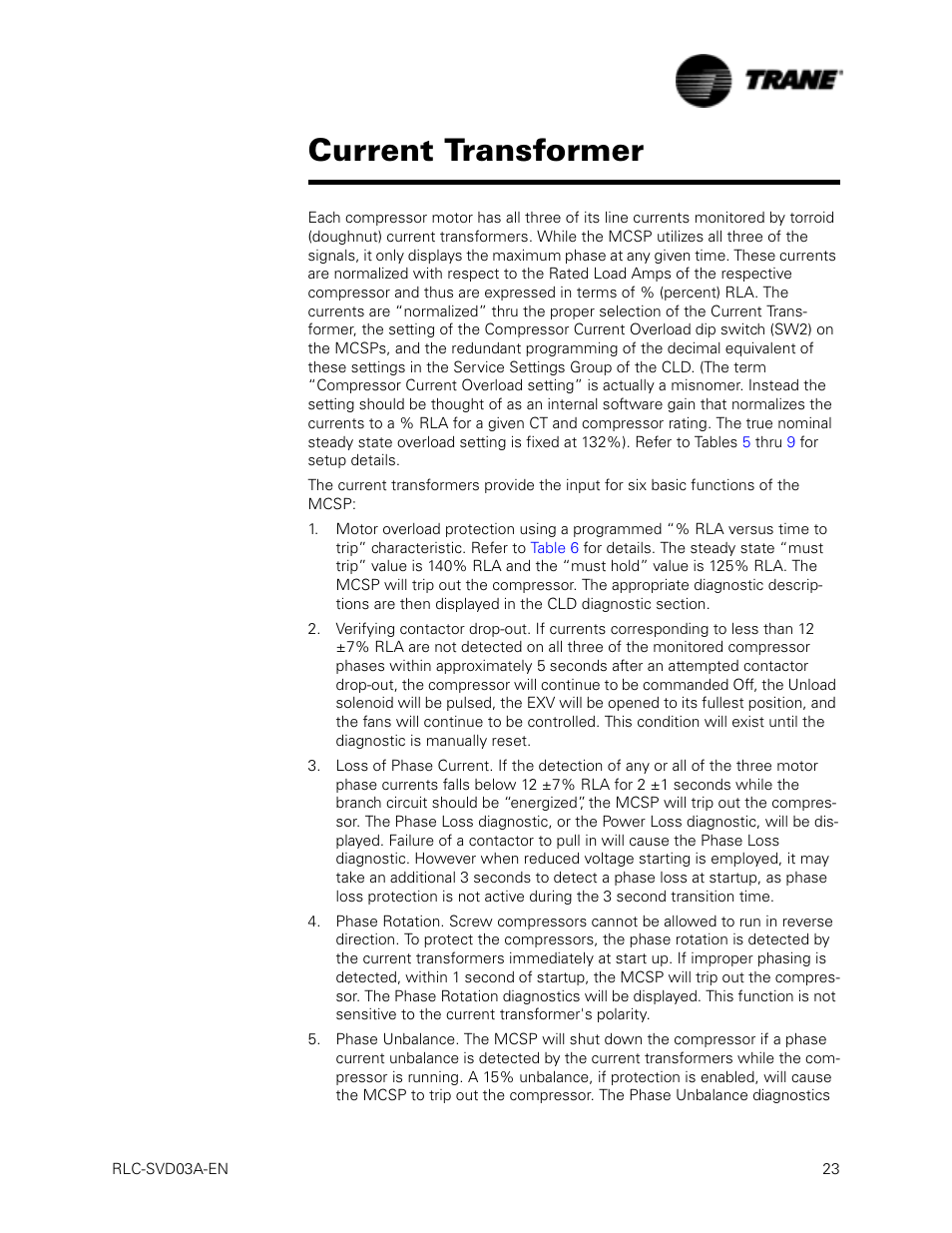 Current transformer | Trane RTWA 70-125 TON User Manual | Page 23 / 88