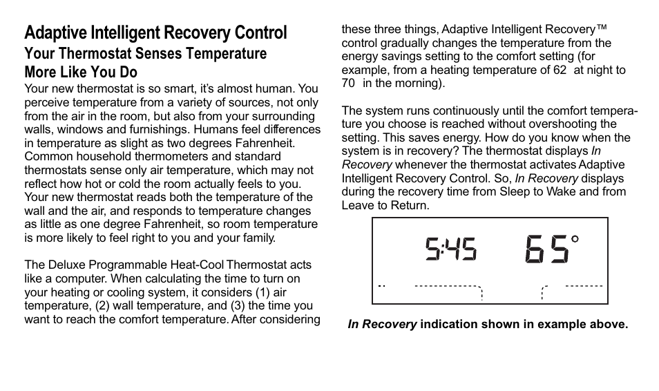 Adaptive intelligent recovery control | Trane XT300C User Manual | Page 11 / 68