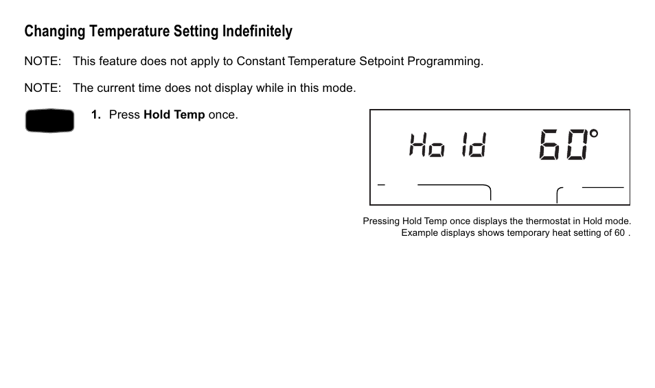 Changing temperature setting indefinitely | Trane XT300C User Manual | Page 16 / 68