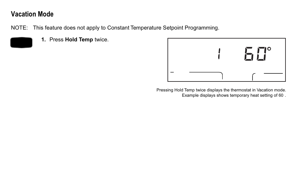 Vacation mode | Trane XT300C User Manual | Page 19 / 68