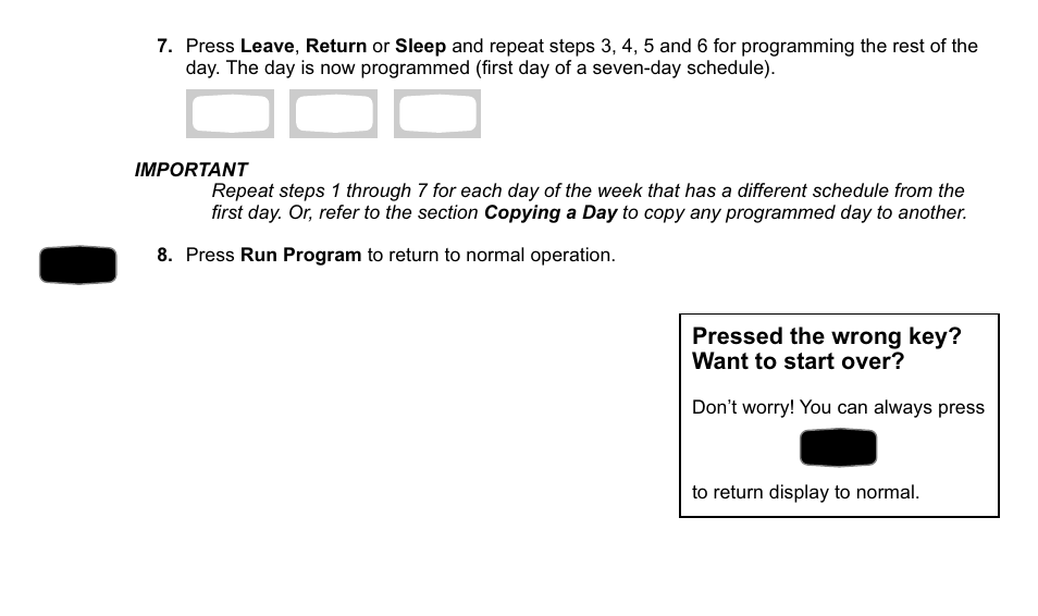 Pressed the wrong key? want to start over | Trane XT300C User Manual | Page 42 / 68