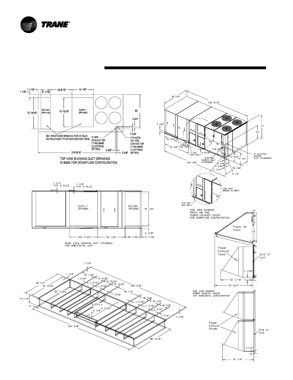40 - 50 ton, Dimensional data | Trane RT-PRC007-EN User Manual | Page 36 / 46