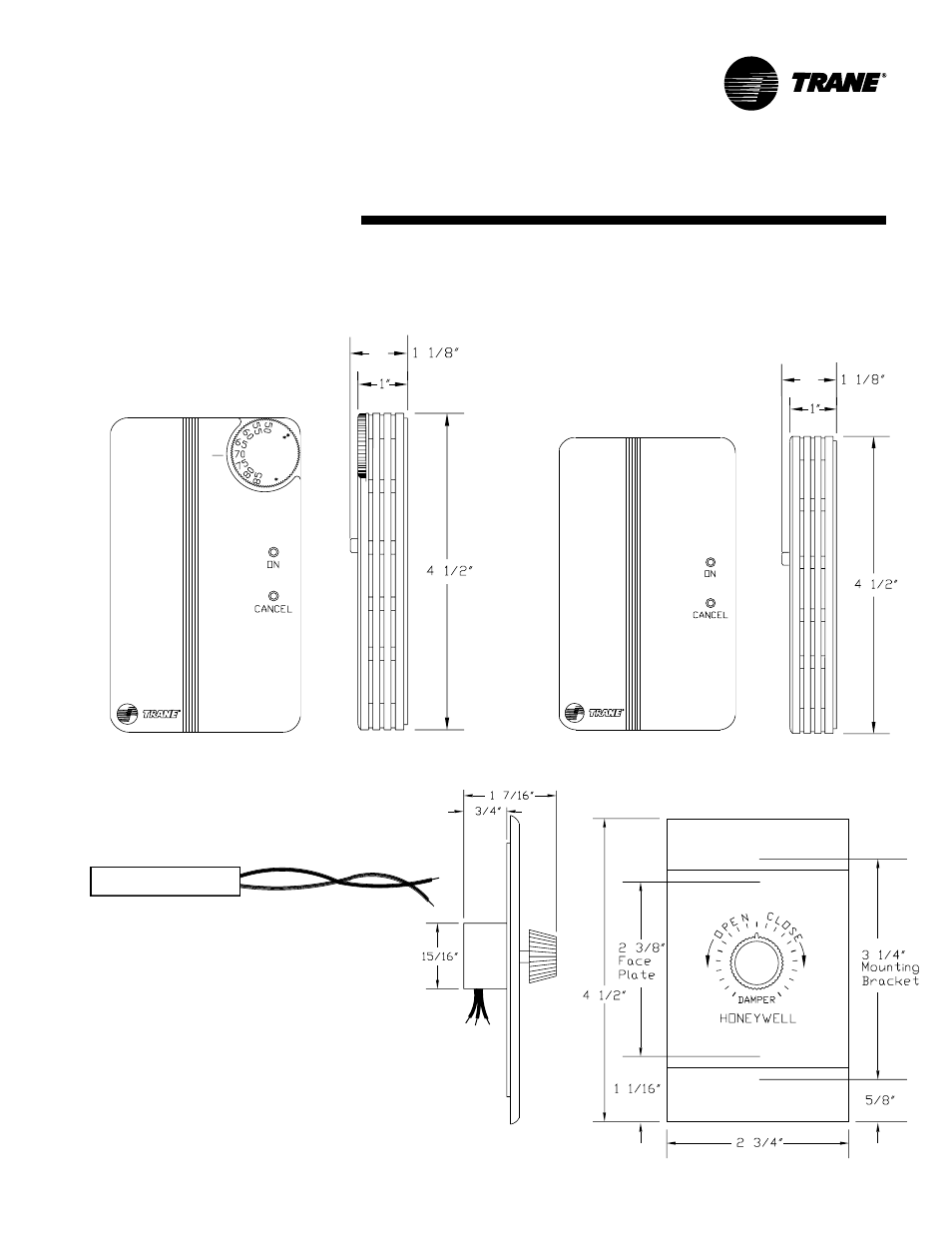 Constant and variable air volume, Dimensional (cv and vav) data | Trane RT-PRC007-EN User Manual | Page 39 / 46