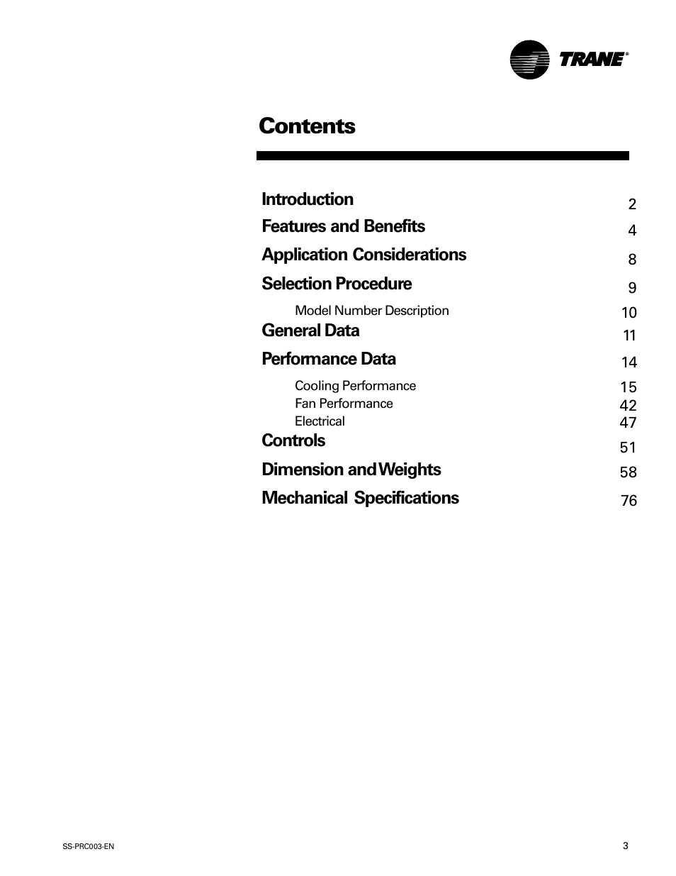 Trane SS-PRC003-EN User Manual | Page 3 / 79