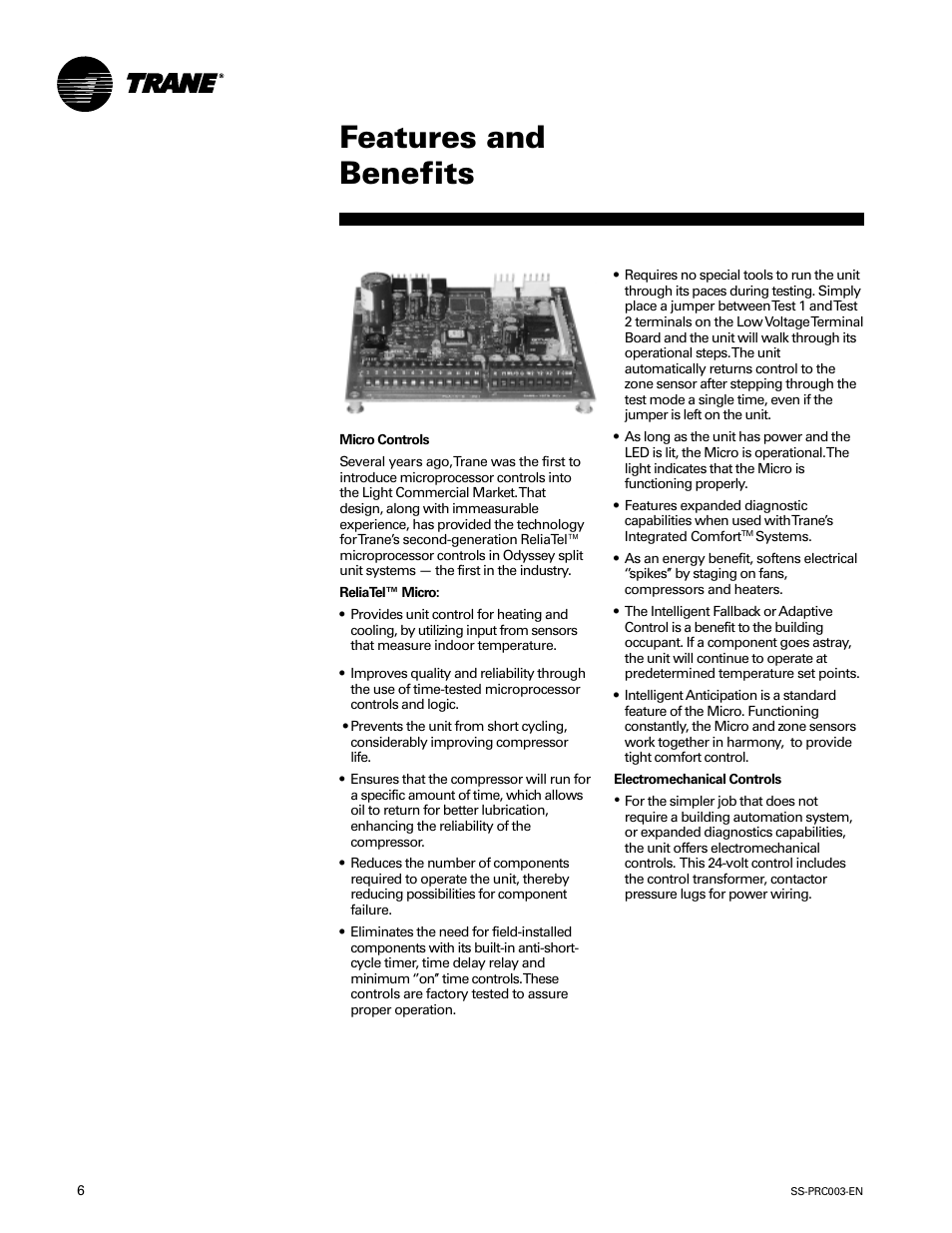 Features and benefits | Trane SS-PRC003-EN User Manual | Page 6 / 79