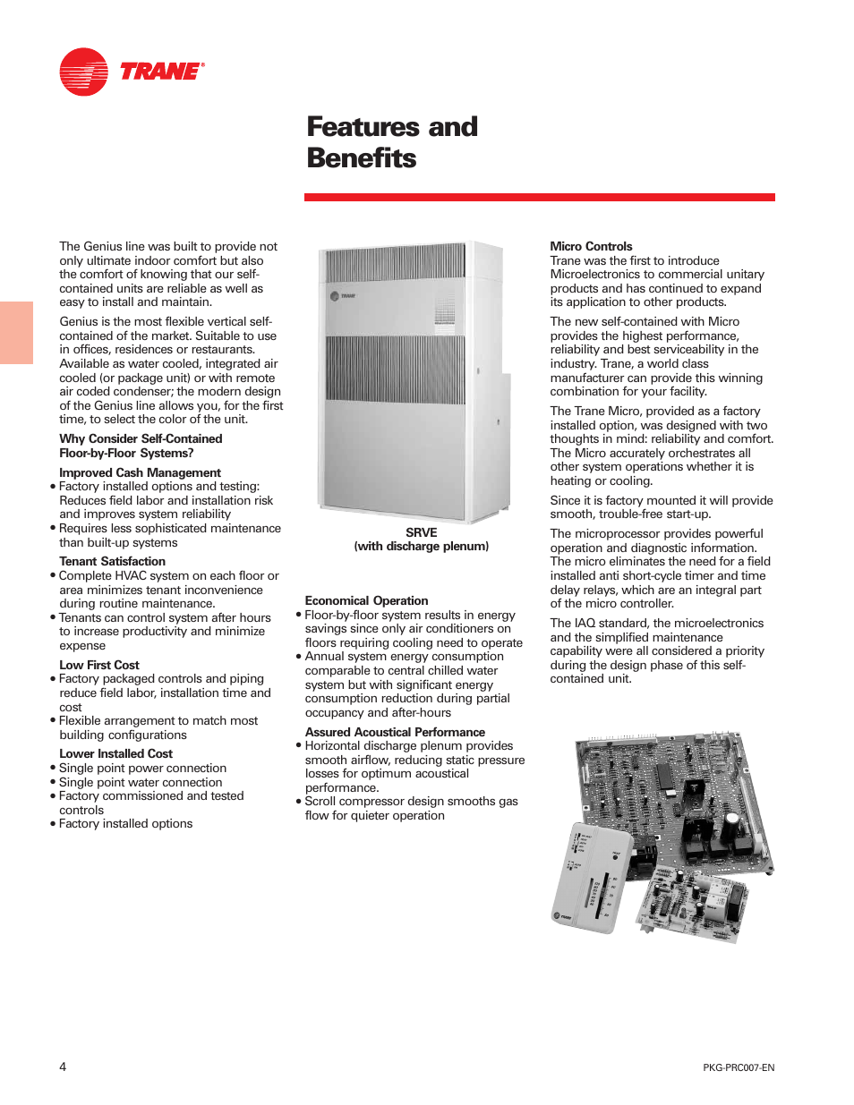 Features and benefits | Trane Genius PKG-PRC007-EN User Manual | Page 4 / 52