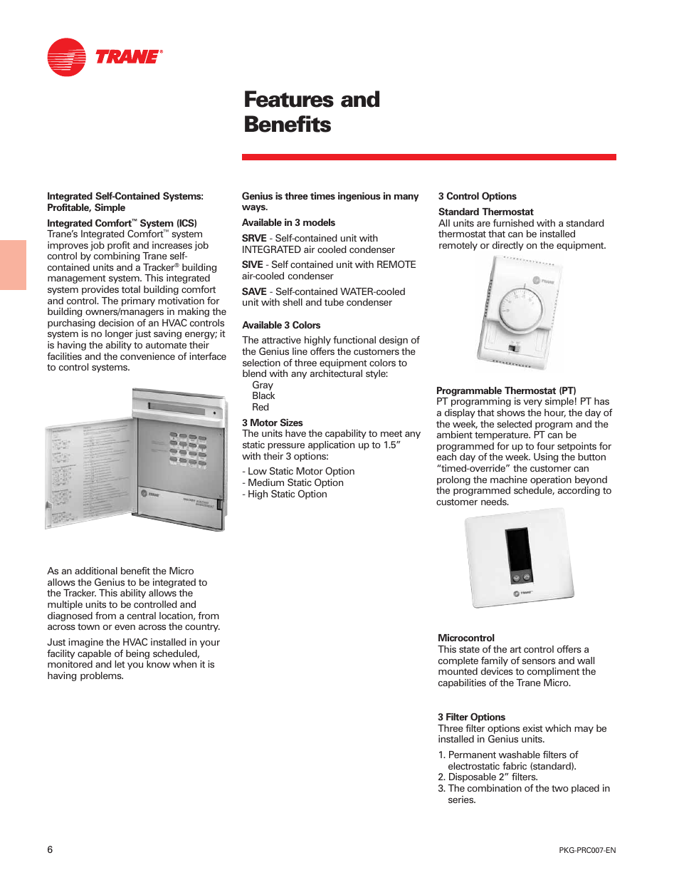Features and benefits | Trane Genius PKG-PRC007-EN User Manual | Page 6 / 52