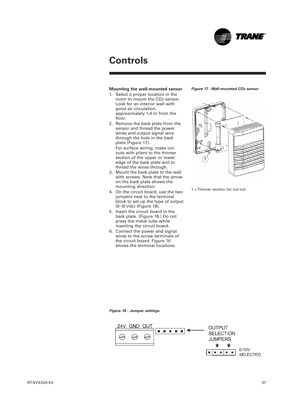 Controls | Trane Voyager 1 Rooftop Unit TSD User Manual | Page 37 / 68