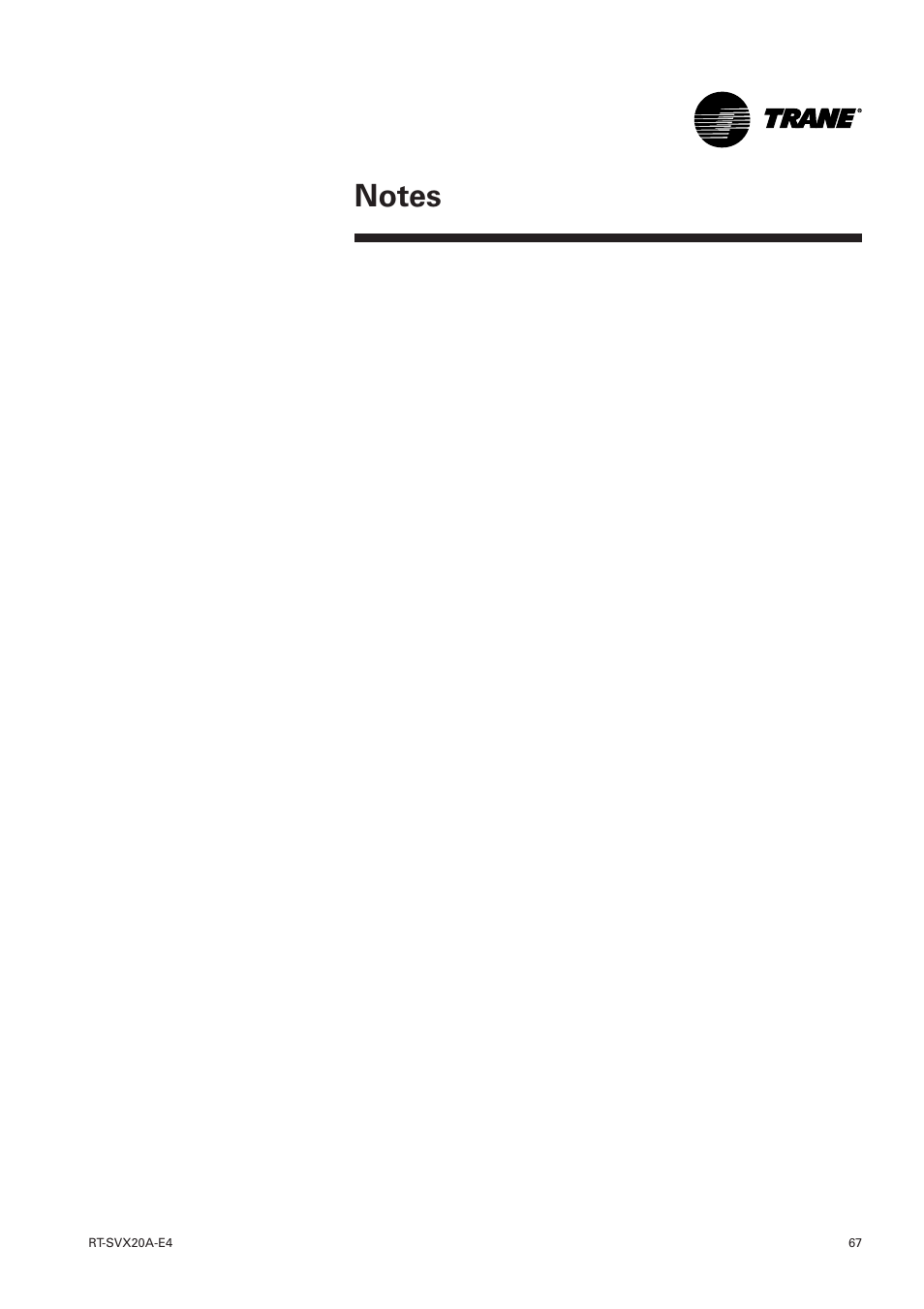 Trane Voyager 1 Rooftop Unit TSD User Manual | Page 67 / 68