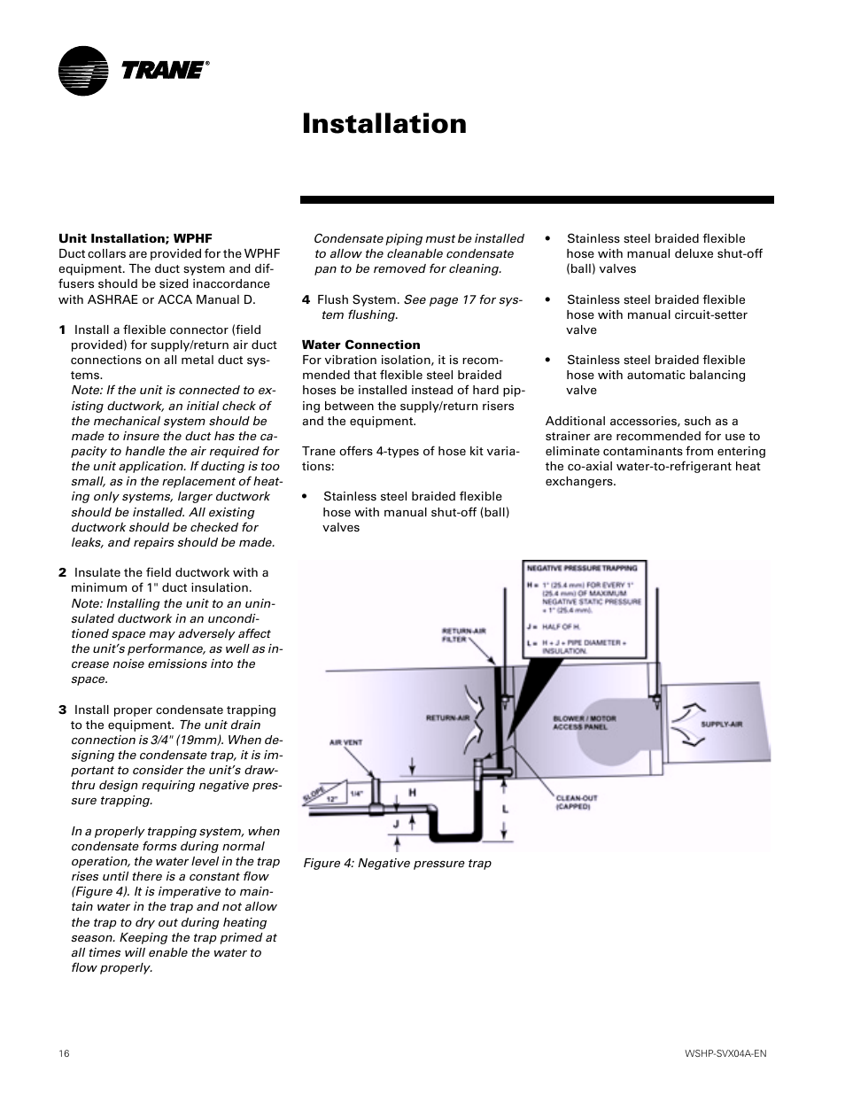 Installation | Trane WPVJ User Manual | Page 16 / 39