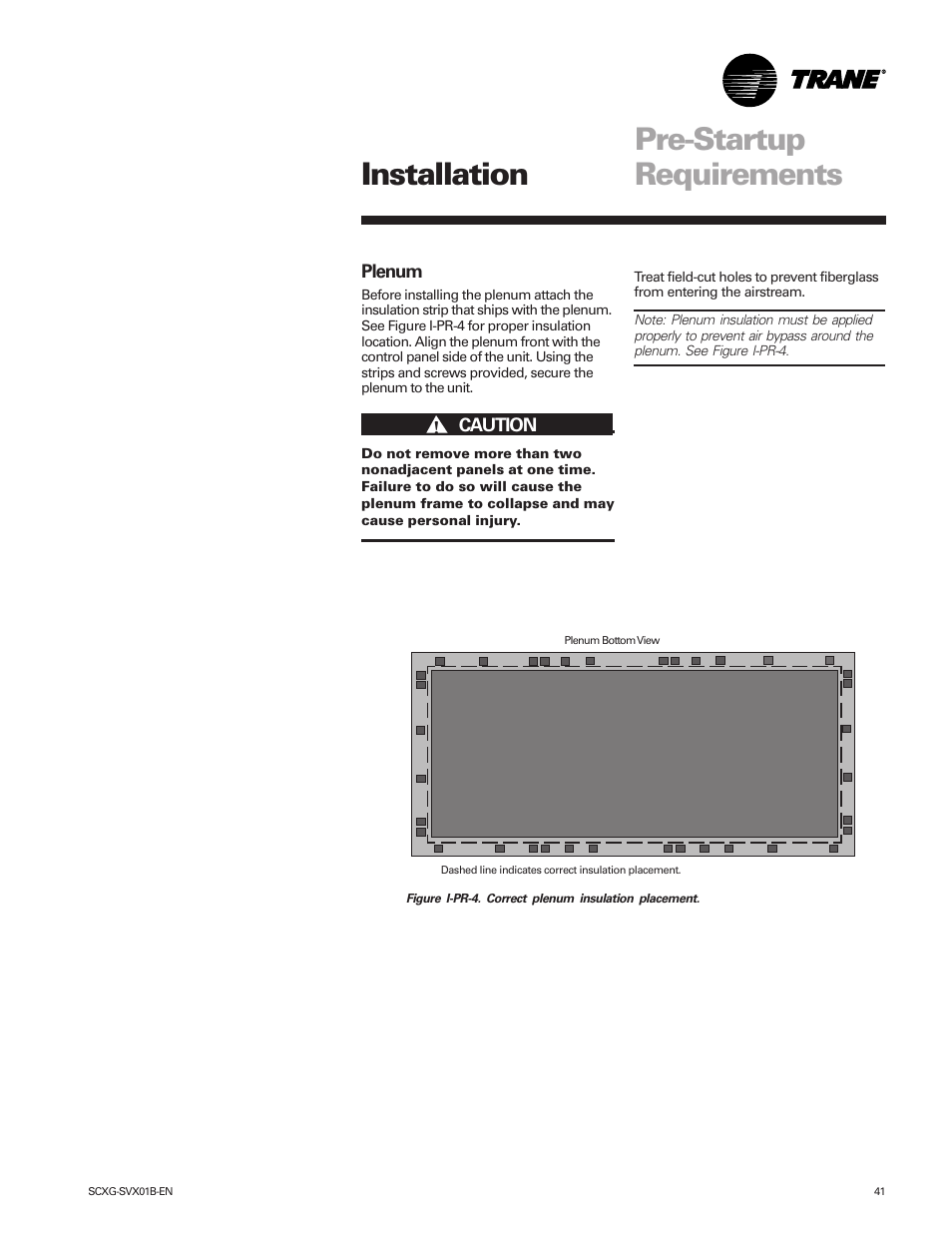 Pre-startup requirements, Installation | Trane IntelliPak SCWG 020 User Manual | Page 41 / 124