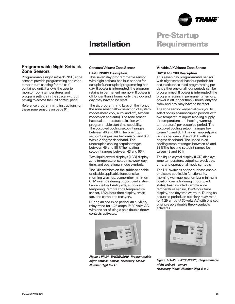 Pre-startup requirements, Installation | Trane IntelliPak SCWG 020 User Manual | Page 55 / 124