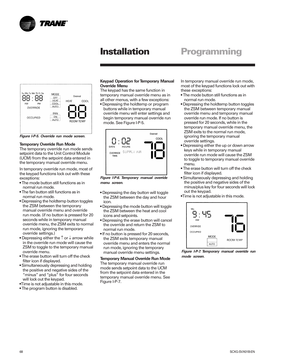 Programming installation | Trane IntelliPak SCWG 020 User Manual | Page 68 / 124