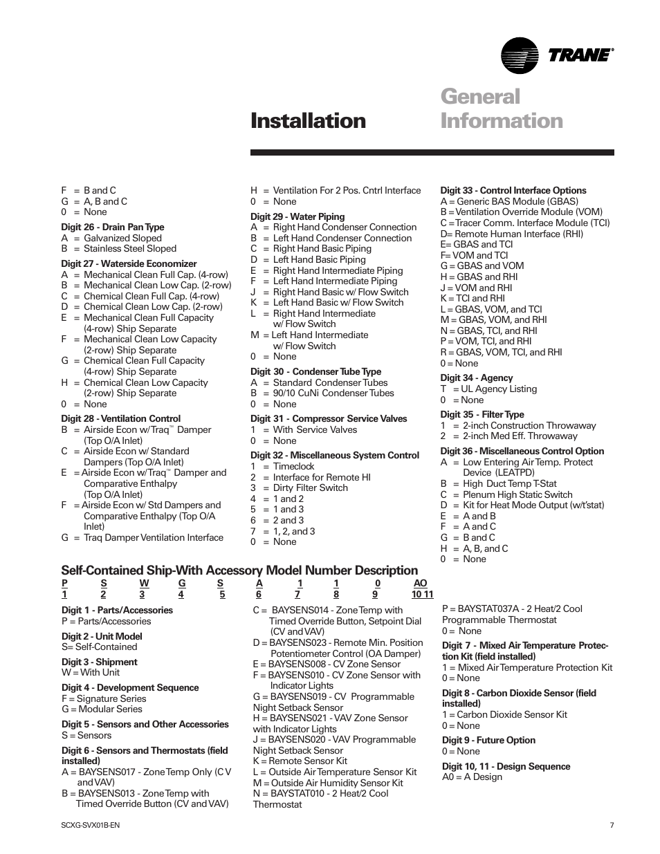 Installation general information | Trane IntelliPak SCWG 020 User Manual | Page 7 / 124