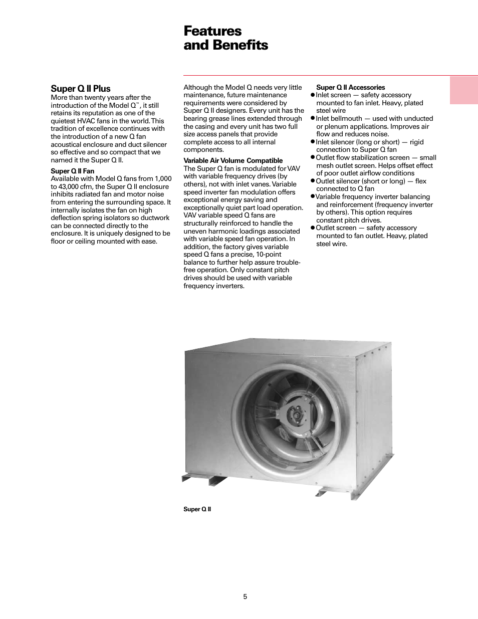 Features and benefits | Trane Fan User Manual | Page 5 / 56