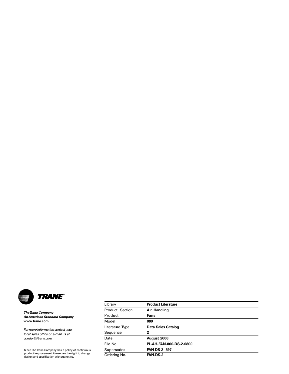 Trane Fan User Manual | Page 56 / 56