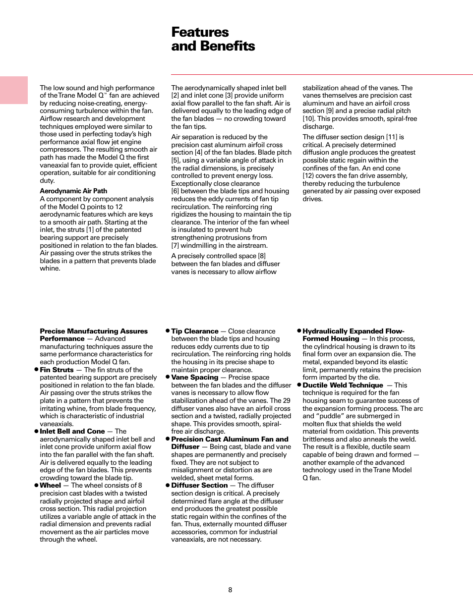 Features and benefits | Trane Fan User Manual | Page 8 / 56