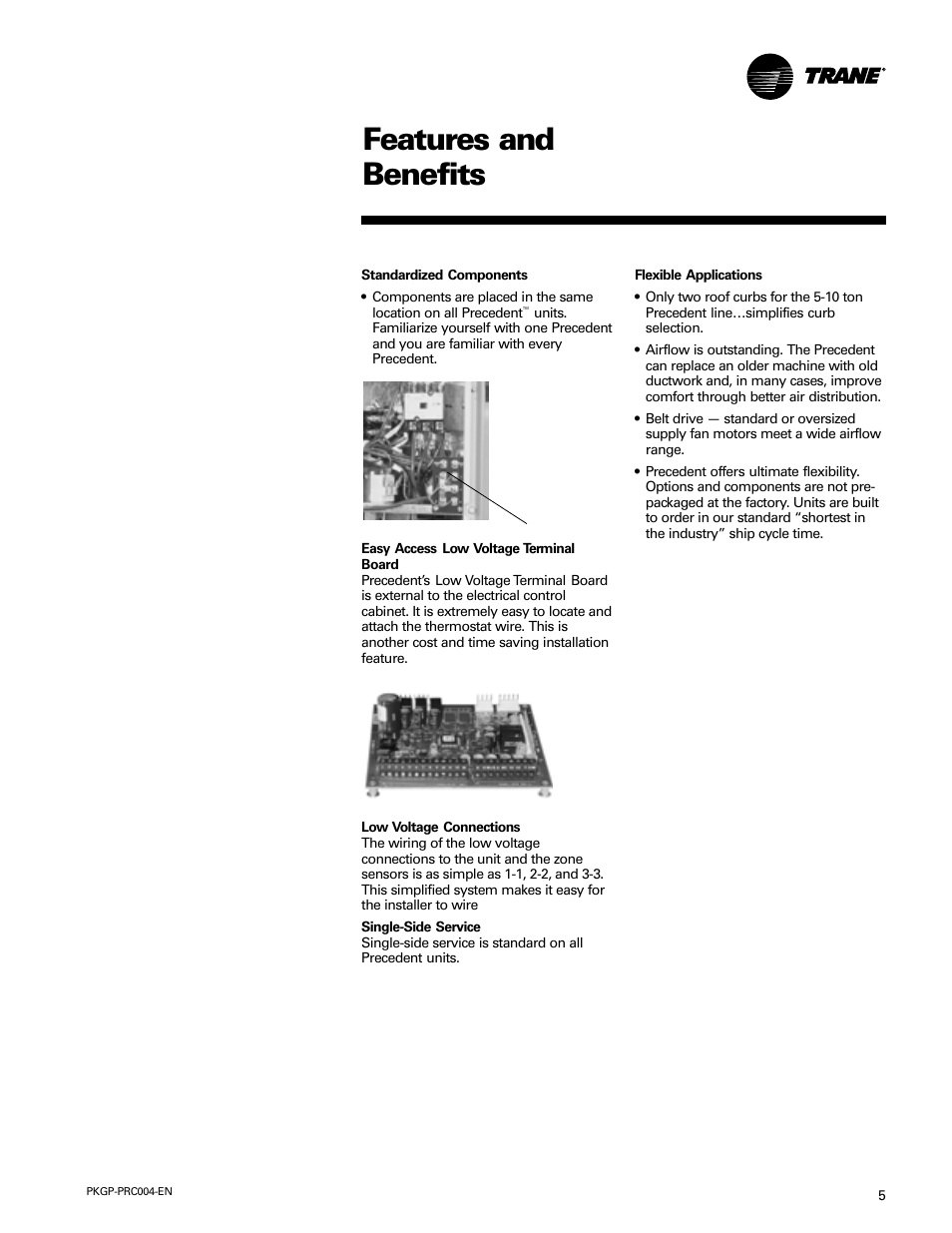 Features and benefits | Trane WSC060-120 User Manual | Page 5 / 52