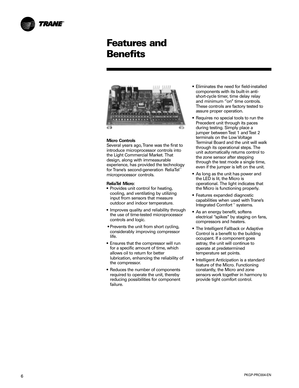 Features and benefits | Trane WSC060-120 User Manual | Page 6 / 52