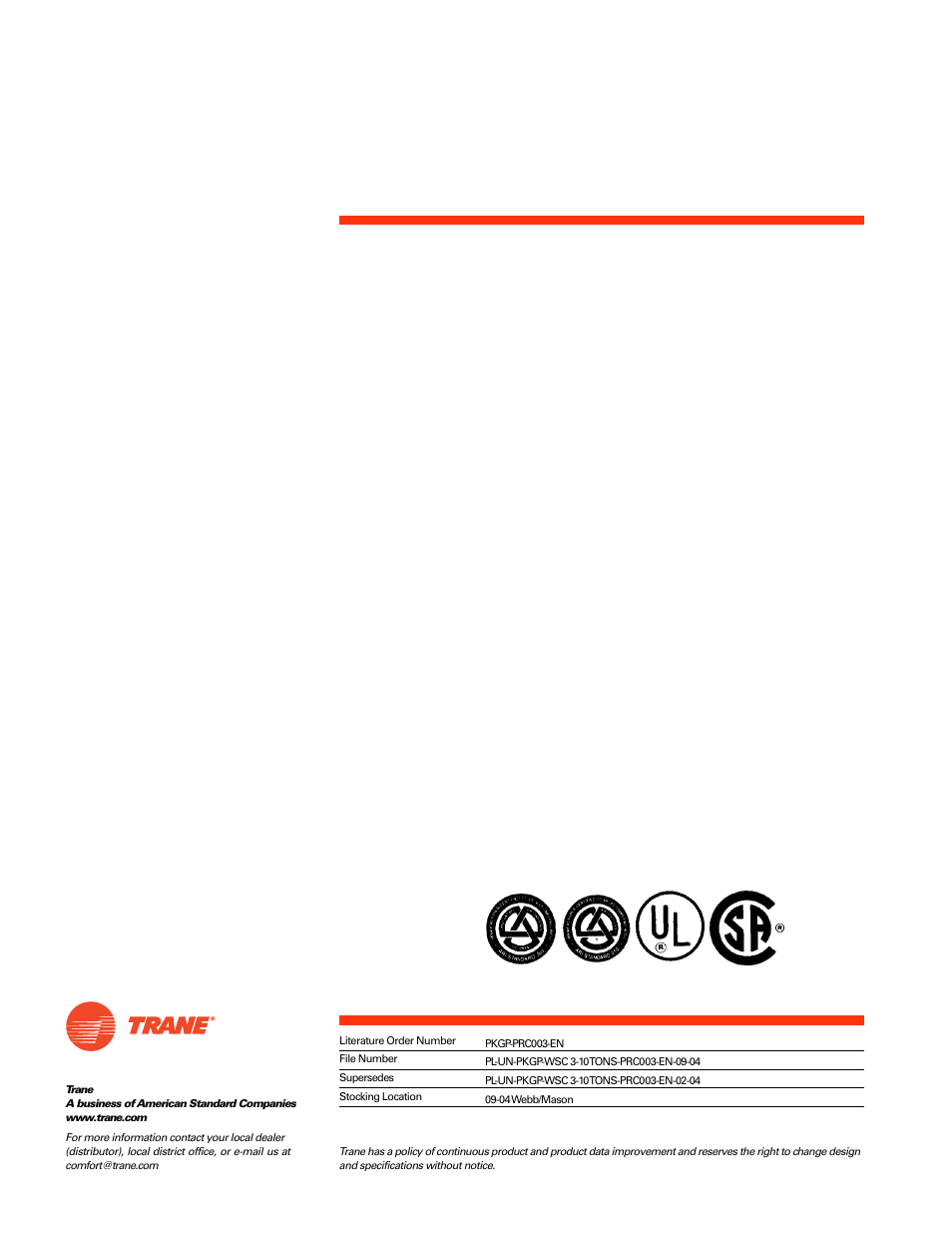 Literature file block | Trane PKGP-PRC003-EN User Manual | Page 56 / 56