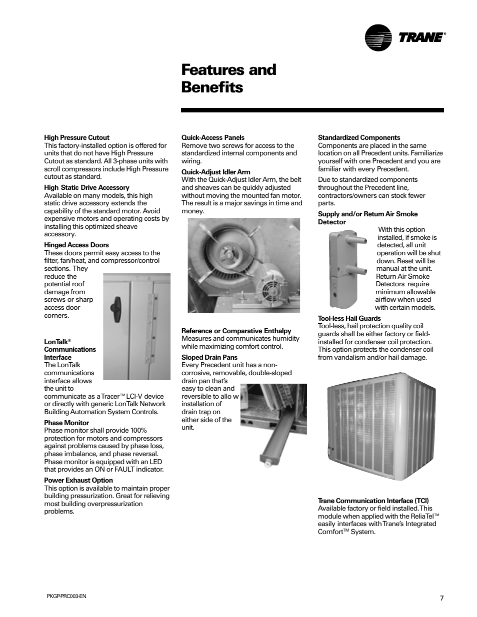 Features and benefits | Trane PKGP-PRC003-EN User Manual | Page 7 / 56