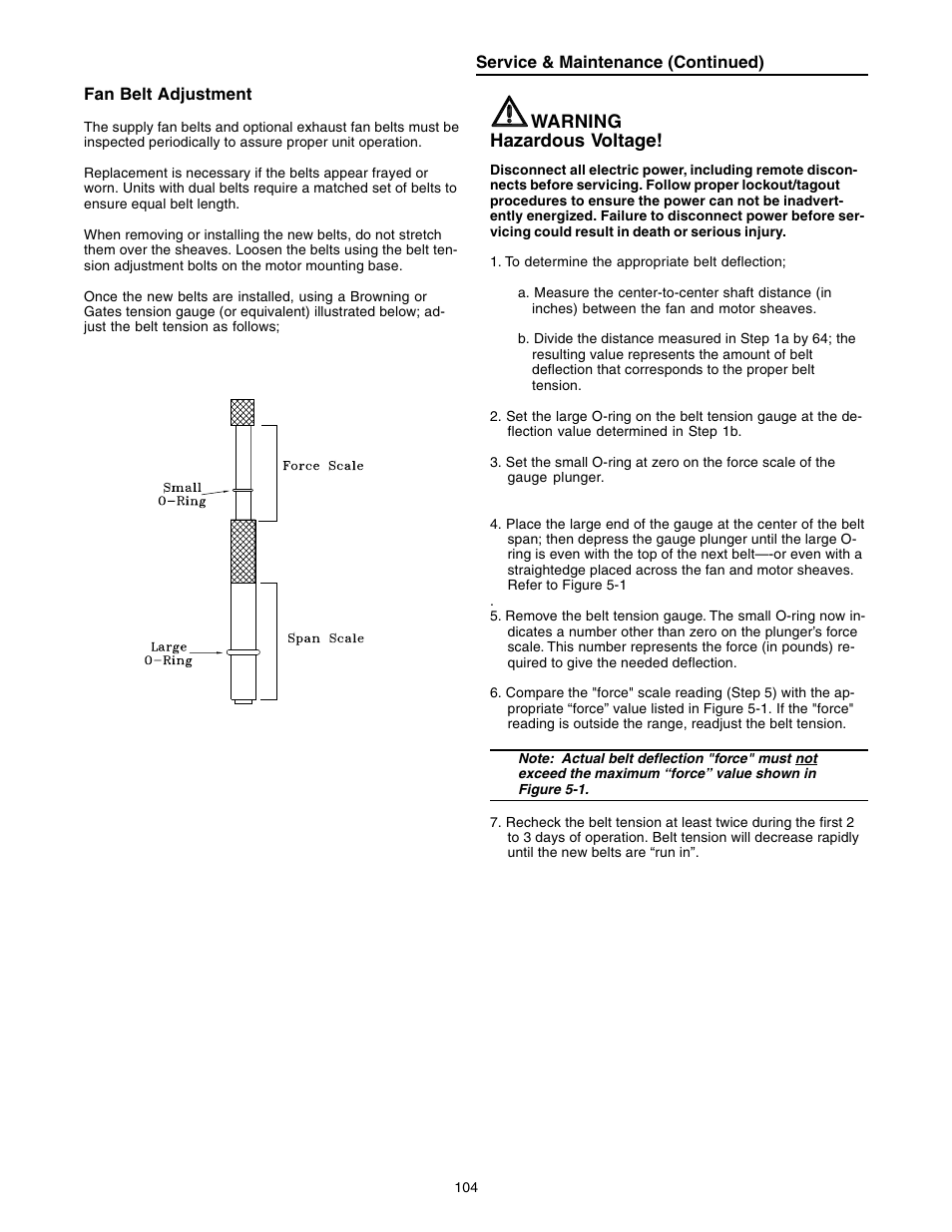 Warning hazardous voltage | Trane INTELLIPAK ™ ™ ™ ™ ™ Commercial Single-Zone Rooftop Air Conditioners with CV or VAV Control User Manual | Page 106 / 118
