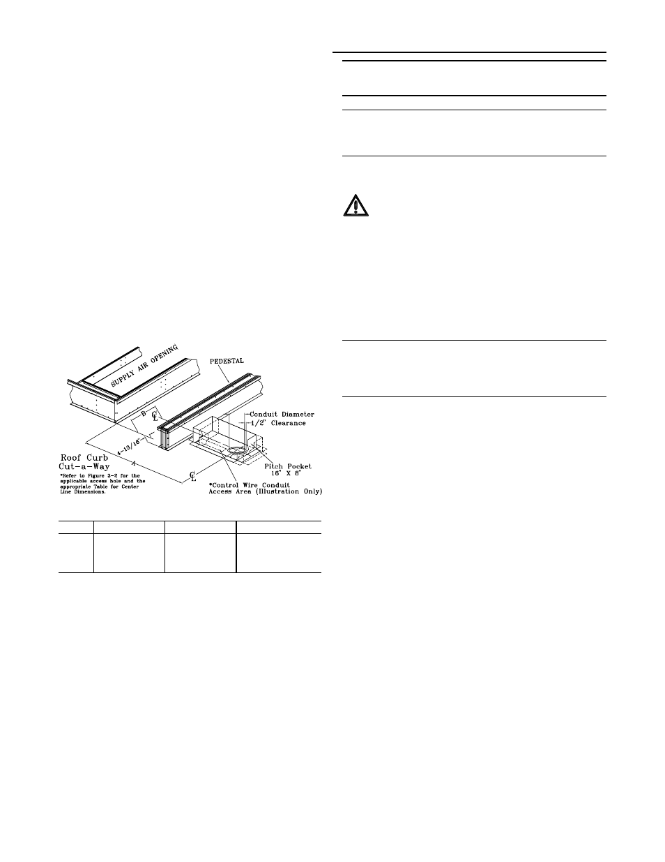Pitch pocket location unit rigging & placement, Warning heavy objects | Trane INTELLIPAK ™ ™ ™ ™ ™ Commercial Single-Zone Rooftop Air Conditioners with CV or VAV Control User Manual | Page 24 / 118
